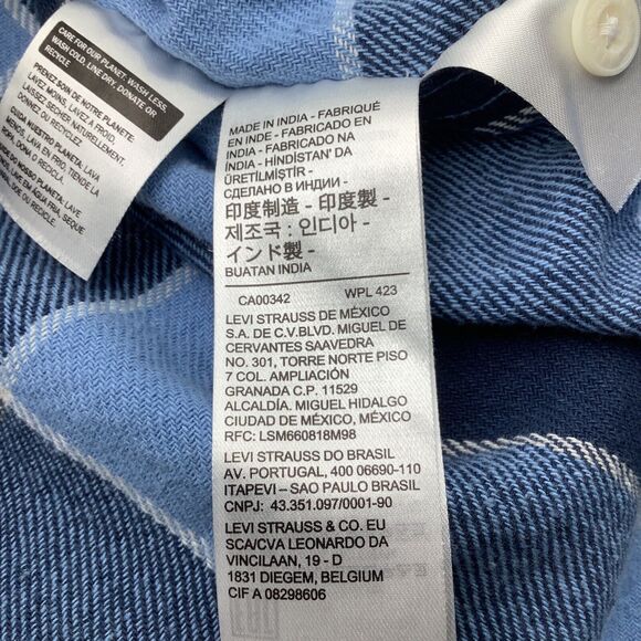Levi Strauss & Co SilverTab‎ Mens Long Sleeve Button Up Flannel Shirt Size M - Picture 7 of 9